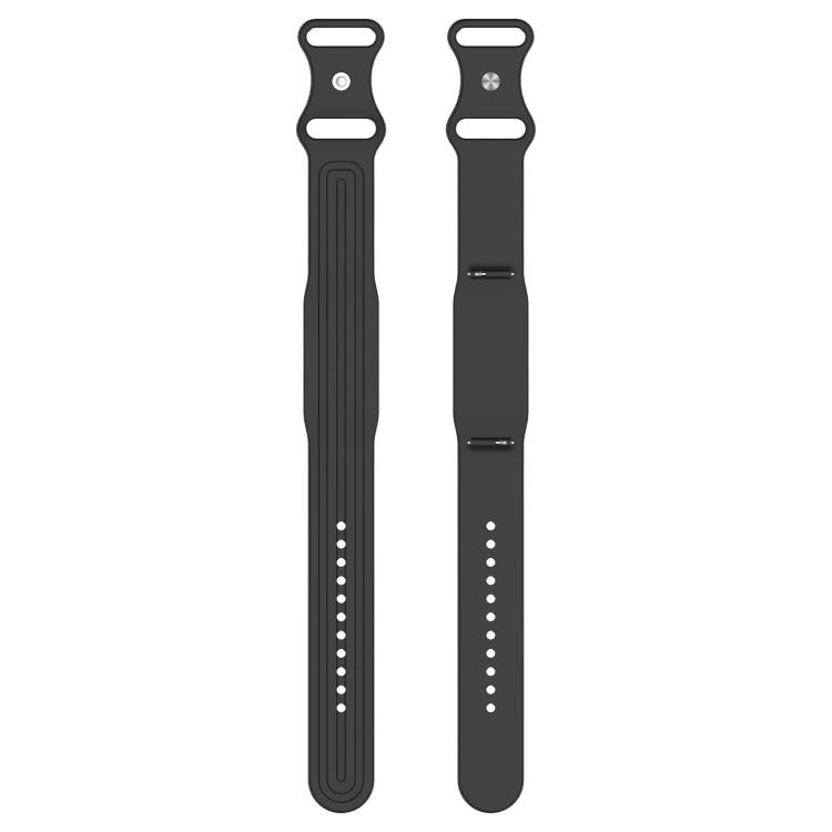 Spring Bar Design Striped Butterfly Clasp Silicone Watch Band, For Garmin CIRQA Smart Band