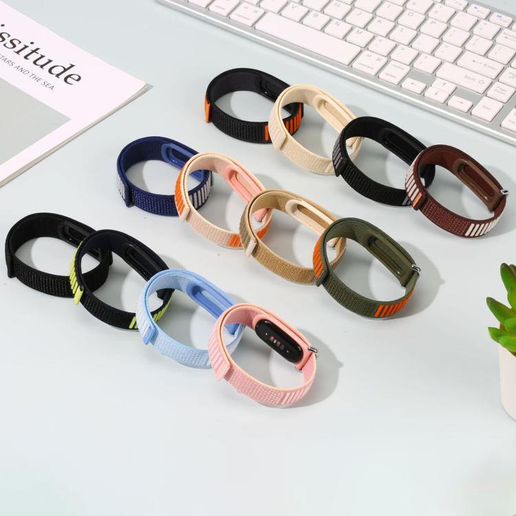Wavy Two-Tone Nylon Hook and Loop Fastener Watch Band, For Google Fitbit Air