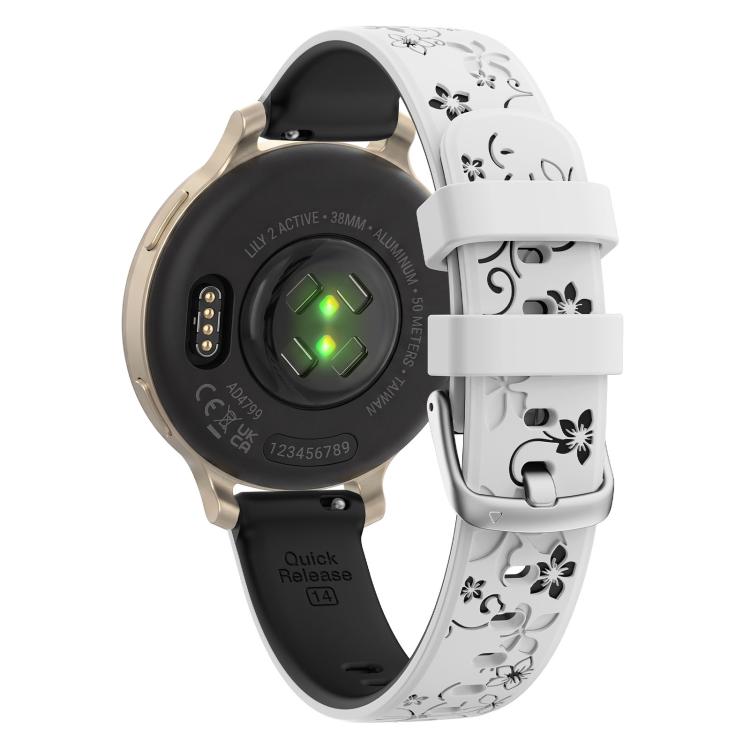 Two-Tone Embossed Silicone Watch Band, For Garmin Lily 2