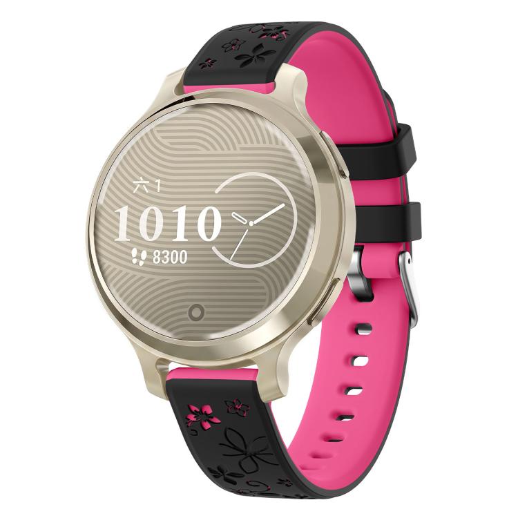 Two-Tone Embossed Silicone Watch Band, For Garmin Lily 2