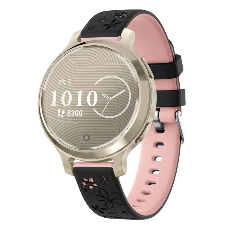 Two-Tone Embossed Silicone Watch Band, For Garmin Lily 2