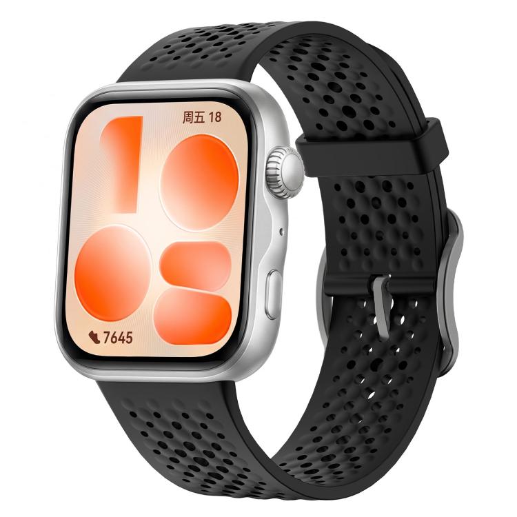 Honeycomb Mesh Pin Buckle Solid Color Silicone Watch Band, For Huawei Watch Fit 5 Pro / Fit 5 / Fit 4