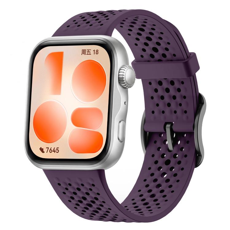 Honeycomb Mesh Pin Buckle Solid Color Silicone Watch Band, For Huawei Watch Fit 5 Pro / Fit 5 / Fit 4