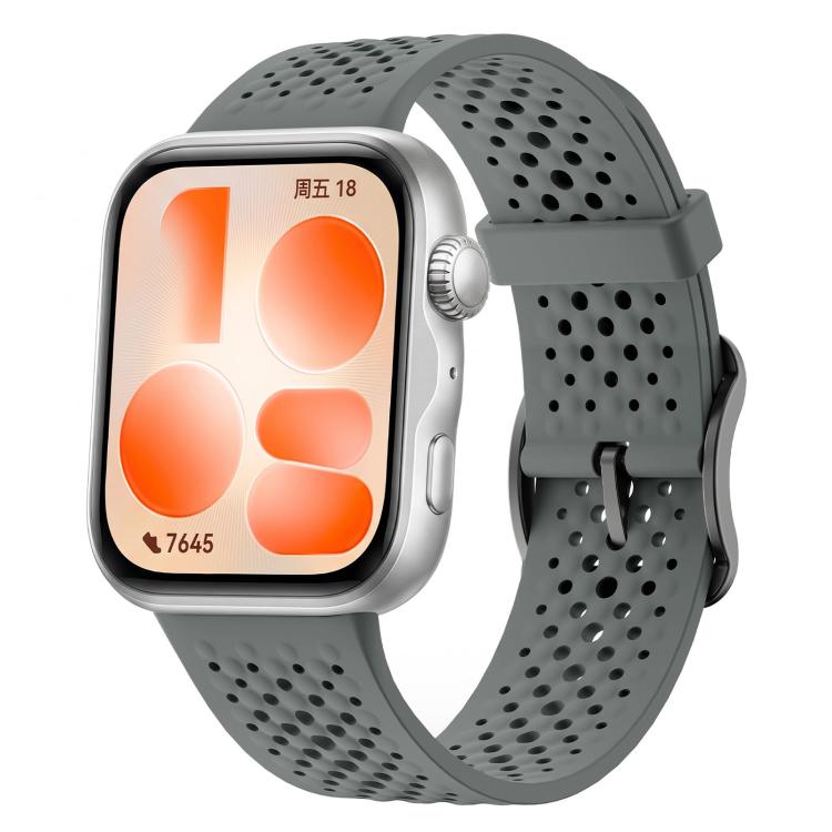 Honeycomb Mesh Pin Buckle Solid Color Silicone Watch Band, For Huawei Watch Fit 5 Pro / Fit 5 / Fit 4