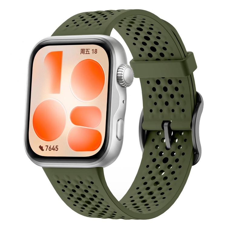 Honeycomb Mesh Pin Buckle Solid Color Silicone Watch Band, For Huawei Watch Fit 5 Pro / Fit 5 / Fit 4