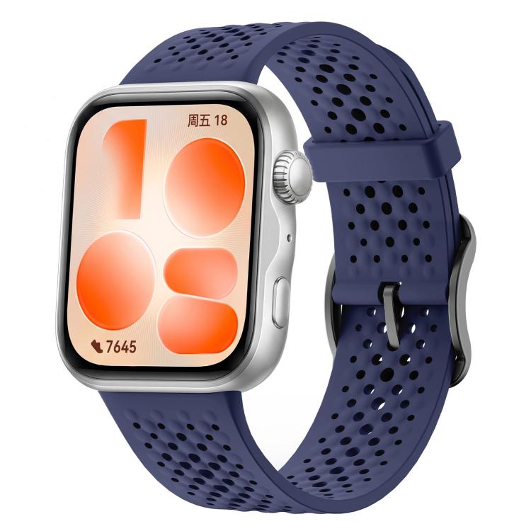 Honeycomb Mesh Pin Buckle Solid Color Silicone Watch Band, For Huawei Watch Fit 5 Pro / Fit 5 / Fit 4