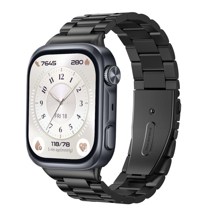 Three Beads Folding Clasp Stainless Steel Watch Band, For Huawei Watch D3