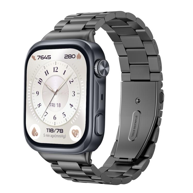 Three Beads Folding Clasp Stainless Steel Watch Band, For Huawei Watch D3