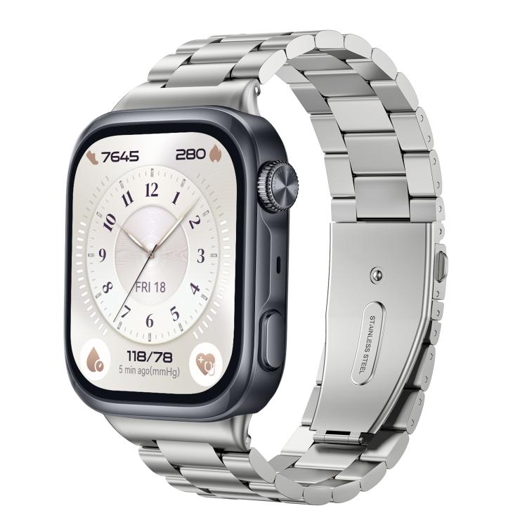 Three Beads Folding Clasp Stainless Steel Watch Band, For Huawei Watch D3