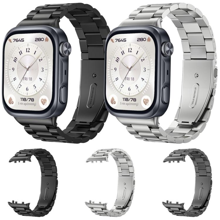Three Beads Folding Clasp Stainless Steel Watch Band, For Huawei Watch D3