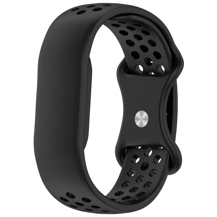 Flat Perforated Breathable Butterfly Buckle Silicone Watch Band, For Google Fitbit Air