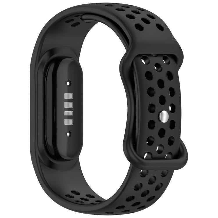 Flat Perforated Breathable Butterfly Buckle Silicone Watch Band, For Google Fitbit Air