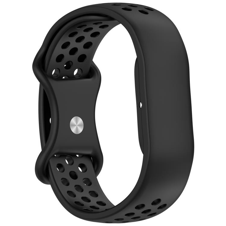 Flat Perforated Breathable Butterfly Buckle Silicone Watch Band, For Google Fitbit Air