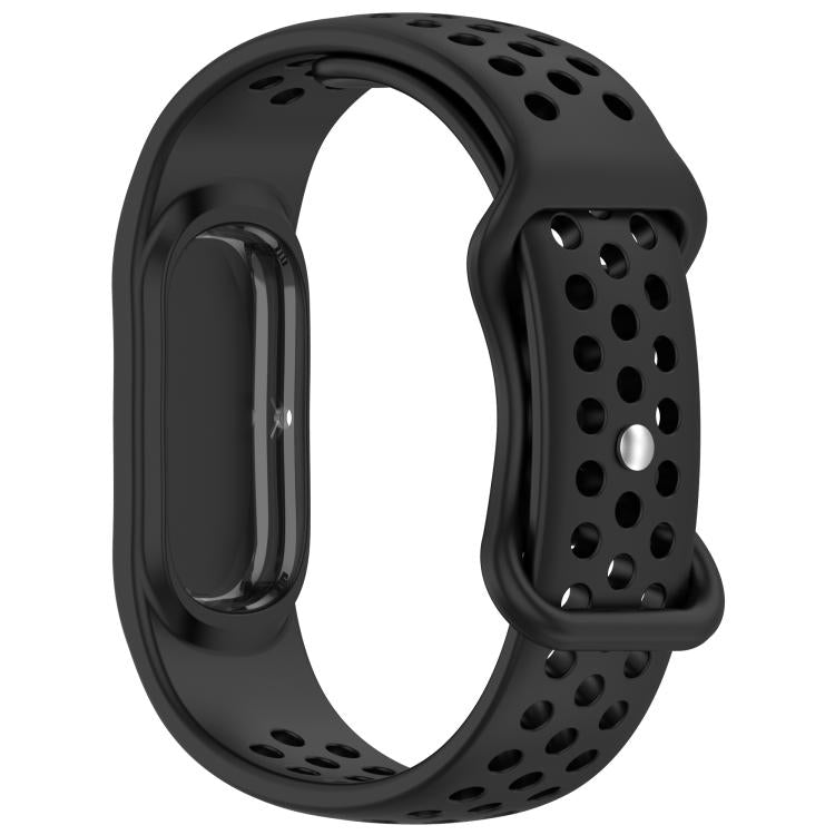 Flat Perforated Breathable Butterfly Buckle Silicone Watch Band, For Google Fitbit Air