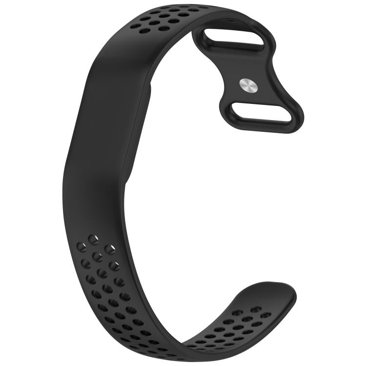 Flat Perforated Breathable Butterfly Buckle Silicone Watch Band, For Google Fitbit Air