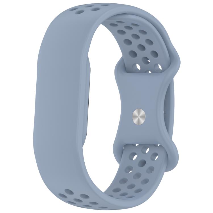 Flat Perforated Breathable Butterfly Buckle Silicone Watch Band, For Google Fitbit Air