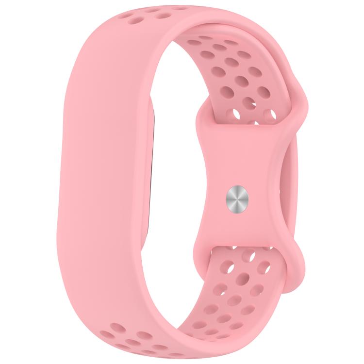 Flat Perforated Breathable Butterfly Buckle Silicone Watch Band, For Google Fitbit Air