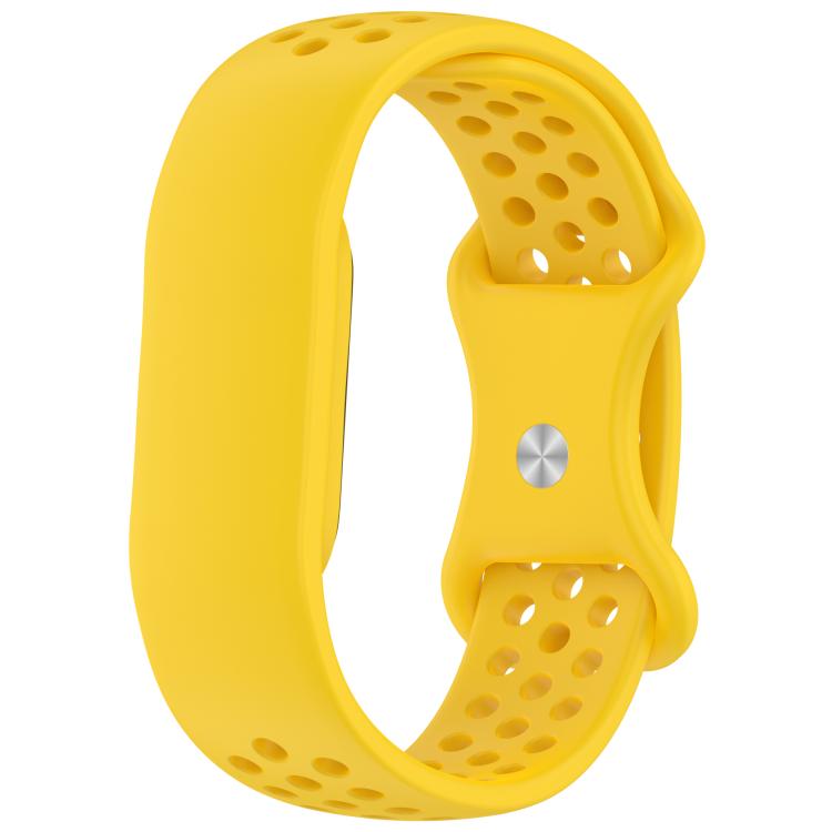 Flat Perforated Breathable Butterfly Buckle Silicone Watch Band, For Google Fitbit Air