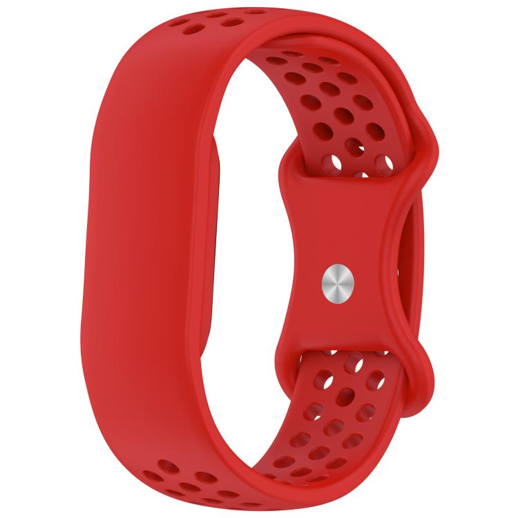 Flat Perforated Breathable Butterfly Buckle Silicone Watch Band, For Google Fitbit Air