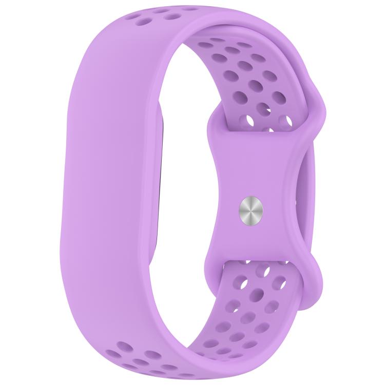 Flat Perforated Breathable Butterfly Buckle Silicone Watch Band, For Google Fitbit Air
