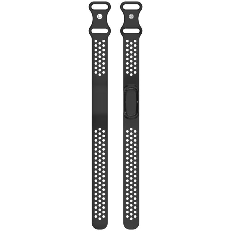 Flat Perforated Breathable Butterfly Buckle Silicone Watch Band, For Google Fitbit Air