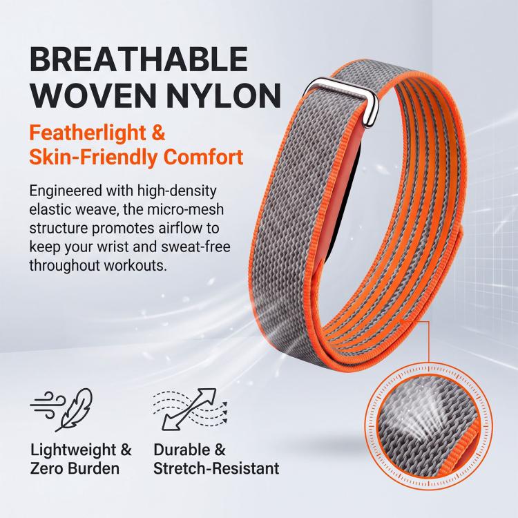 TPU Frame Integrated Nylon Hybrid Silicone Loop Watch Band, For Google Fitbit Air