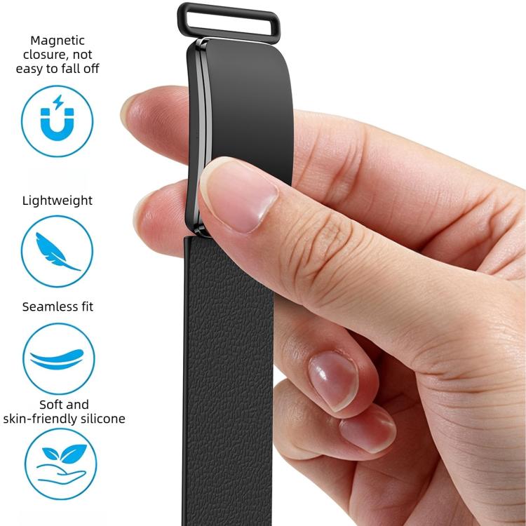 Lychee Texture Magnetic Silicone Watch Band, For Garmin CIRQA Smart Band