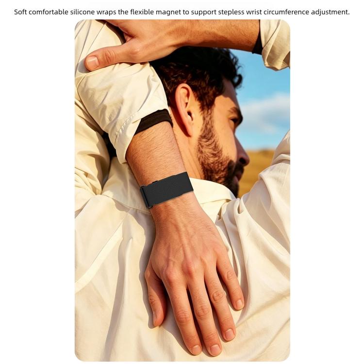 Lychee Texture Magnetic Silicone Watch Band, For Garmin CIRQA Smart Band