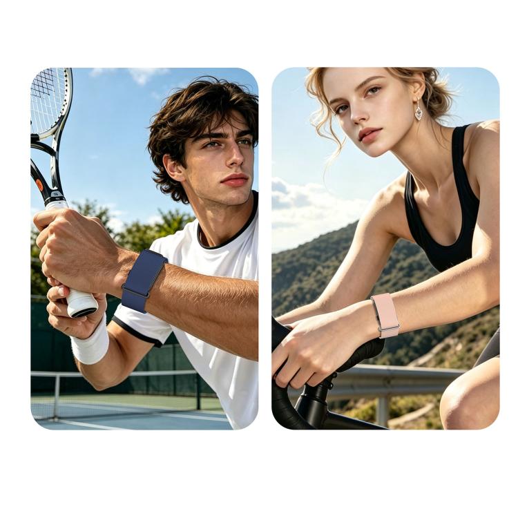 Lychee Texture Magnetic Silicone Watch Band, For Garmin CIRQA Smart Band