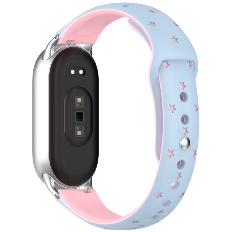 Laser Engraved Star Two Tone Reverse Buckle Silicone Watch Band, For Xiaomi Smart Band 11 / 10 / 9 / 8