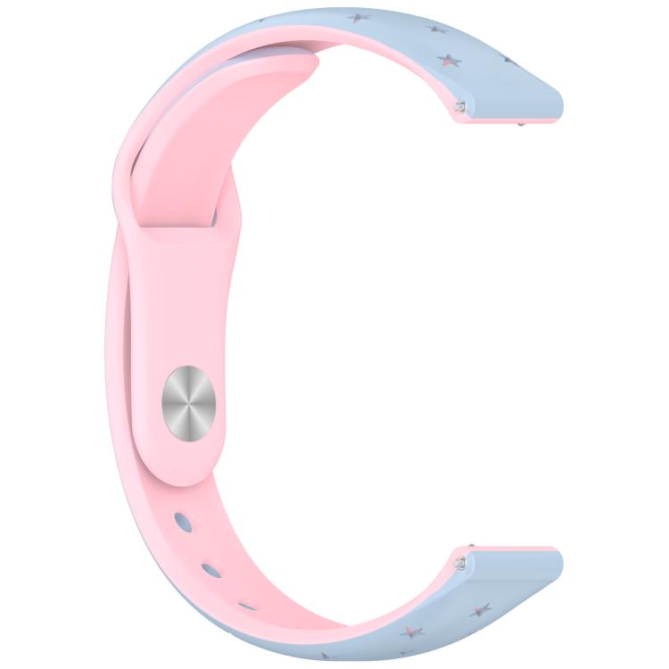 Laser Engraved Star Two Tone Reverse Buckle Silicone Watch Band, For Xiaomi Smart Band 11 / 10 / 9 / 8