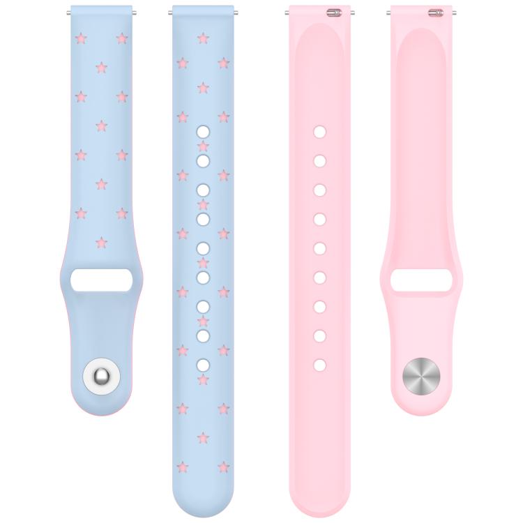 Laser Engraved Star Two Tone Reverse Buckle Silicone Watch Band, For Xiaomi Smart Band 11 / 10 / 9 / 8
