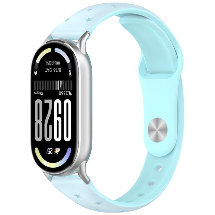 Laser Engraved Star Two Tone Reverse Buckle Silicone Watch Band, For Xiaomi Smart Band 11 / 10 / 9 / 8