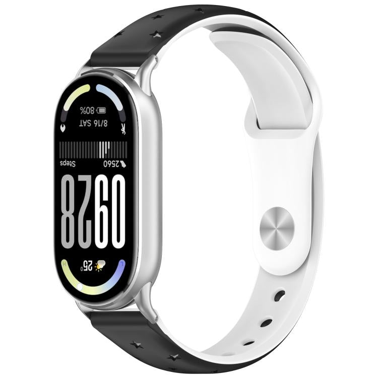 Laser Engraved Star Two Tone Reverse Buckle Silicone Watch Band, For Xiaomi Smart Band 11 / 10 / 9 / 8