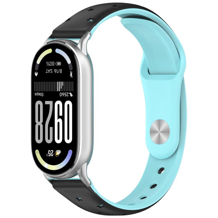 Laser Engraved Star Two Tone Reverse Buckle Silicone Watch Band, For Xiaomi Smart Band 11 / 10 / 9 / 8