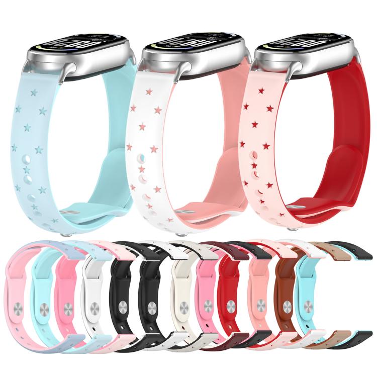 Laser Engraved Star Two Tone Reverse Buckle Silicone Watch Band, For Xiaomi Smart Band 11 / 10 / 9 / 8