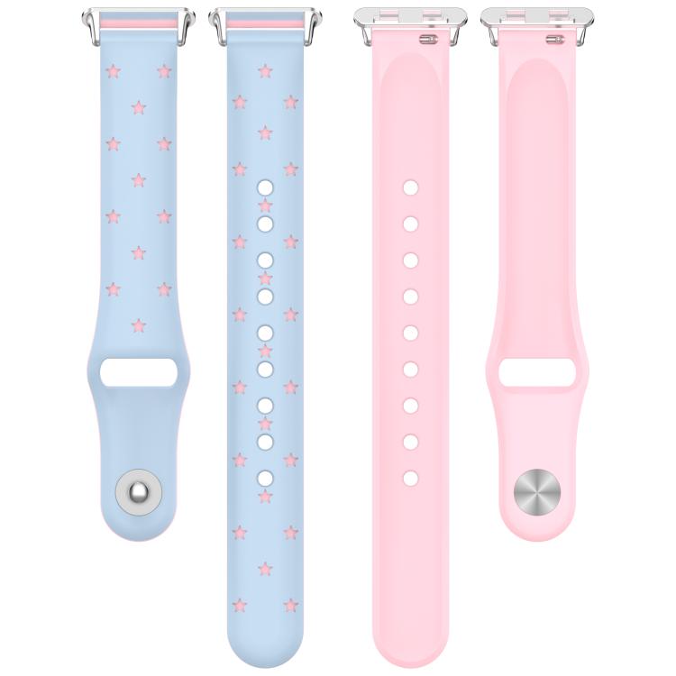 Laser Engraved Star Two Tone Reverse Buckle Silicone Watch Band, For Huawei Band 11 / Band 11 Pro