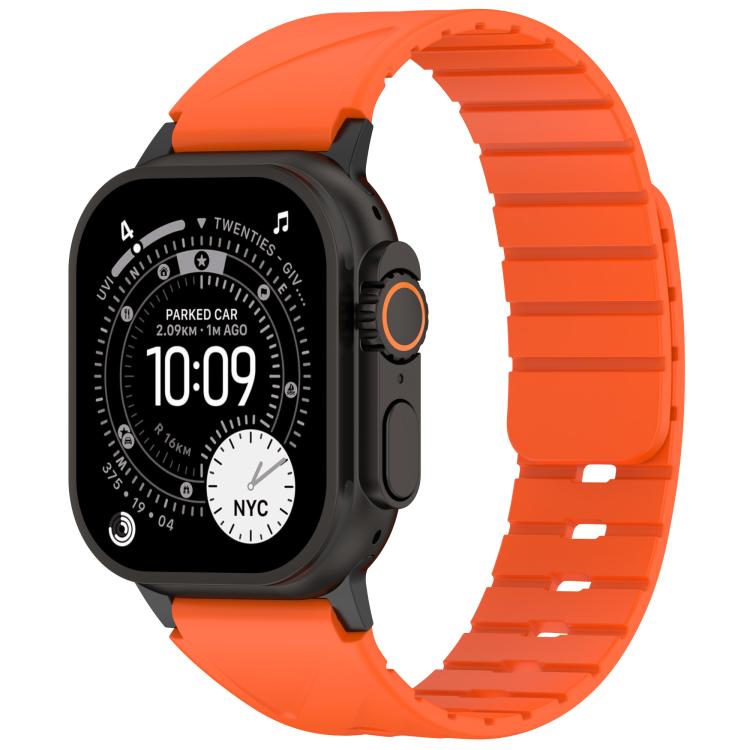 Solid Color Magnetic Silicone Watch Band, For Apple Watch 46mm / 49mm / 45mm / 44mm, For Apple Watch 42mm / 41mm / 40mm / 38mm