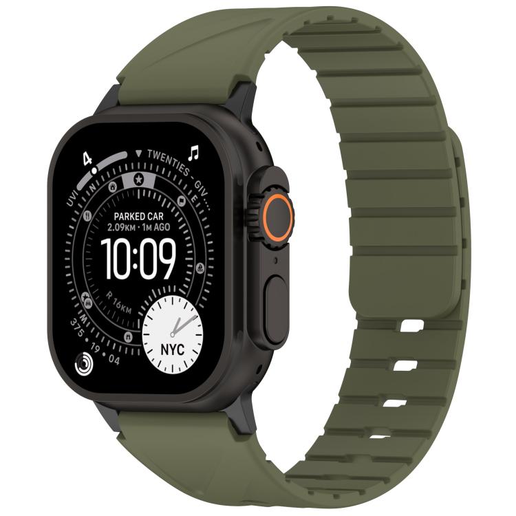 Solid Color Magnetic Silicone Watch Band, For Apple Watch 46mm / 49mm / 45mm / 44mm, For Apple Watch 42mm / 41mm / 40mm / 38mm