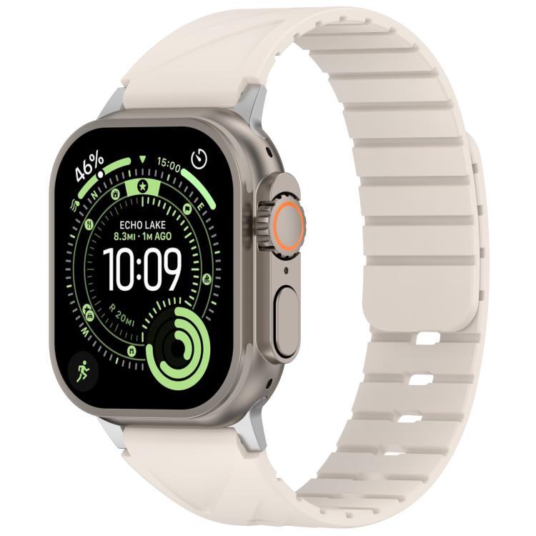 Solid Color Magnetic Silicone Watch Band, For Apple Watch 46mm / 49mm / 45mm / 44mm, For Apple Watch 42mm / 41mm / 40mm / 38mm