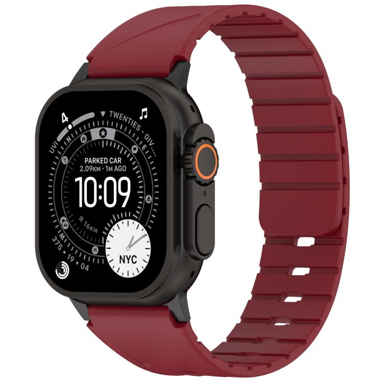 Solid Color Magnetic Silicone Watch Band, For Apple Watch 46mm / 49mm / 45mm / 44mm, For Apple Watch 42mm / 41mm / 40mm / 38mm