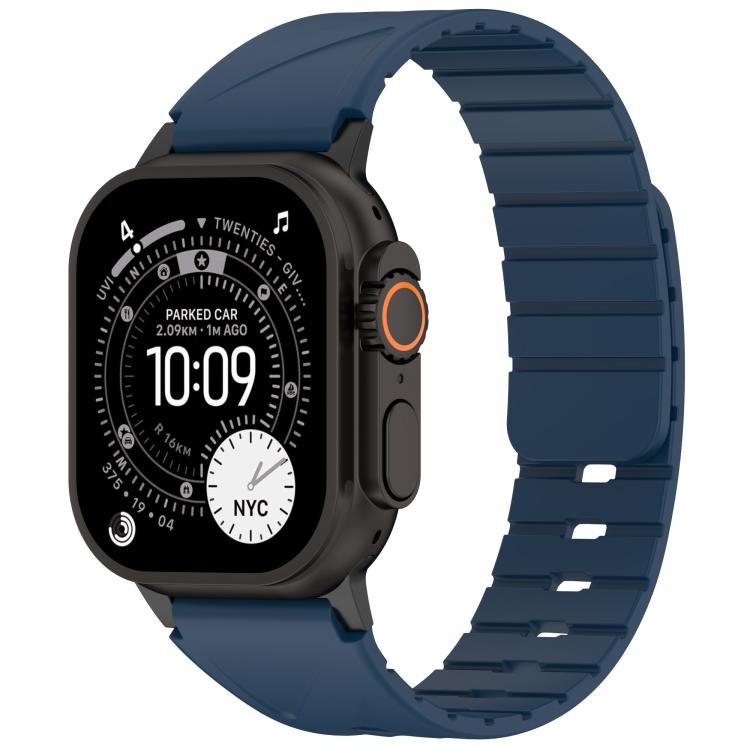 Solid Color Magnetic Silicone Watch Band, For Apple Watch 46mm / 49mm / 45mm / 44mm, For Apple Watch 42mm / 41mm / 40mm / 38mm
