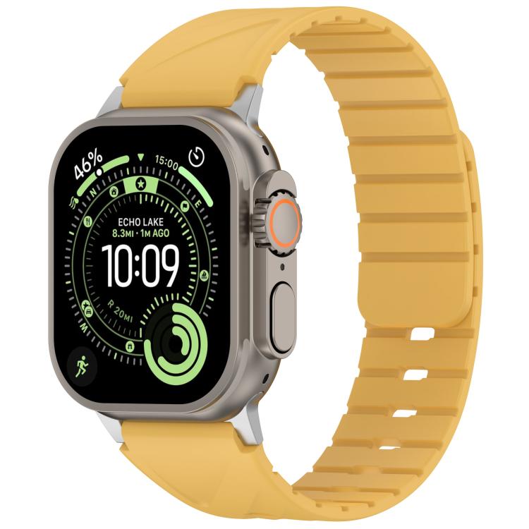 Solid Color Magnetic Silicone Watch Band, For Apple Watch 46mm / 49mm / 45mm / 44mm, For Apple Watch 42mm / 41mm / 40mm / 38mm