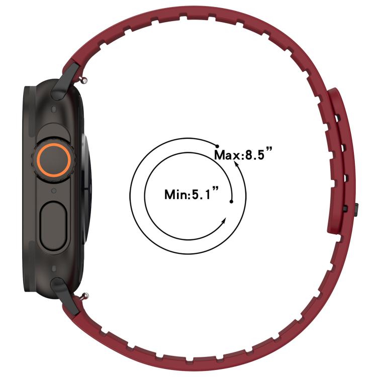 Solid Color Magnetic Silicone Watch Band, For Apple Watch 46mm / 49mm / 45mm / 44mm, For Apple Watch 42mm / 41mm / 40mm / 38mm