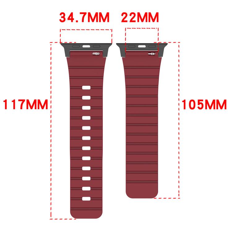 Solid Color Magnetic Silicone Watch Band, For Apple Watch 46mm / 49mm / 45mm / 44mm, For Apple Watch 42mm / 41mm / 40mm / 38mm