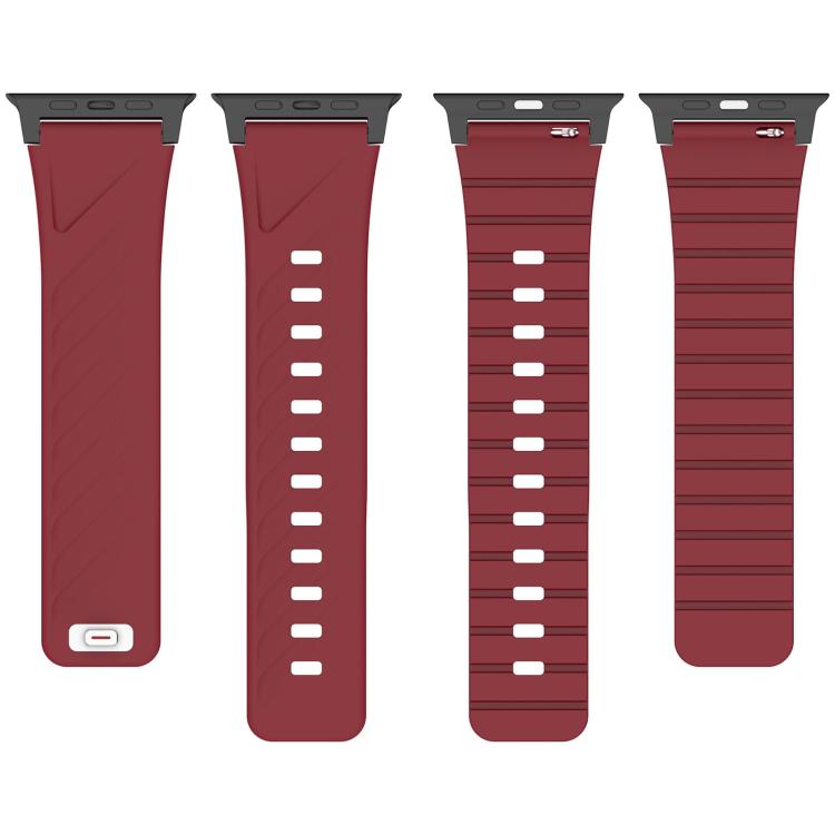 Solid Color Magnetic Silicone Watch Band, For Apple Watch 46mm / 49mm / 45mm / 44mm, For Apple Watch 42mm / 41mm / 40mm / 38mm