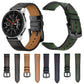 Leather sport watch straps assortment with black and green options, buckle clasps included
