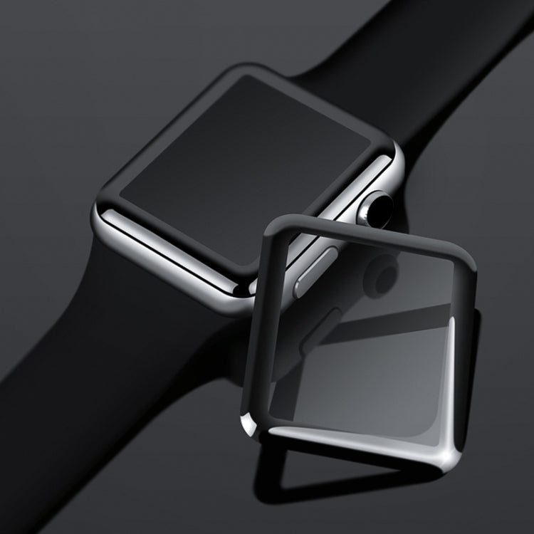Tempered glass screen protector on smartwatch edge, clear rounded cover