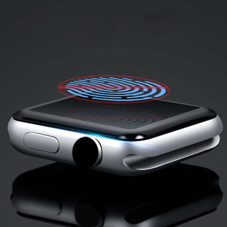 Tempered glass screen protector on smartwatch with fingerprint-resistant coating