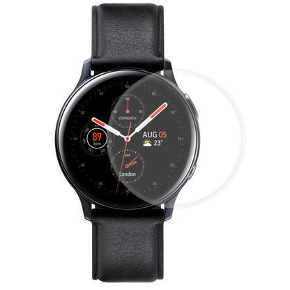 Transparent curved screen protector film over black smartwatch face, full-screen coverage